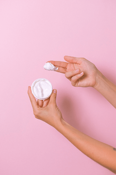 Choose the right ingredients Hand holding cream