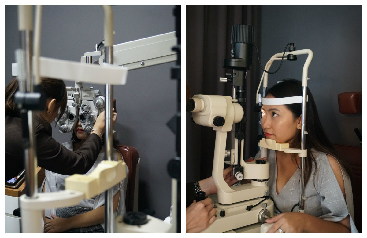 An avid contact lens user gets her eye checked at Mee Mee Eye Care An avid contact lens user gets her eye checked at Mee Mee Eye Care