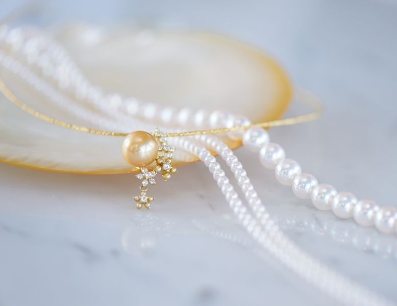 Pearl Falco necklace featuring Akoya pearls