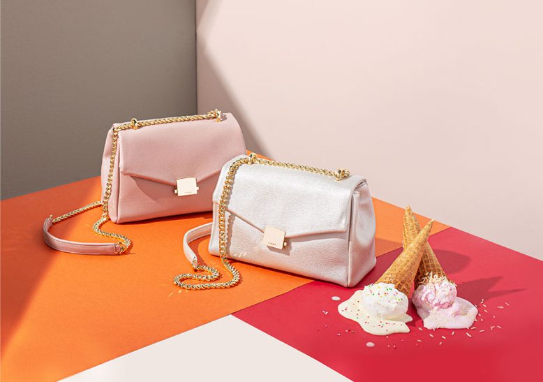 Bata 2 Mini bags Basta 2 Mini bags in soft blush and metallic silver