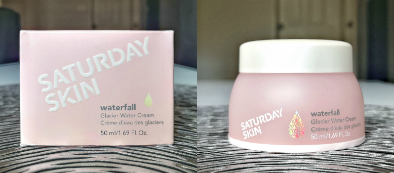 Waterfall Glacier Water Cream's packaging A pink box and a pink tub of moisturising cream